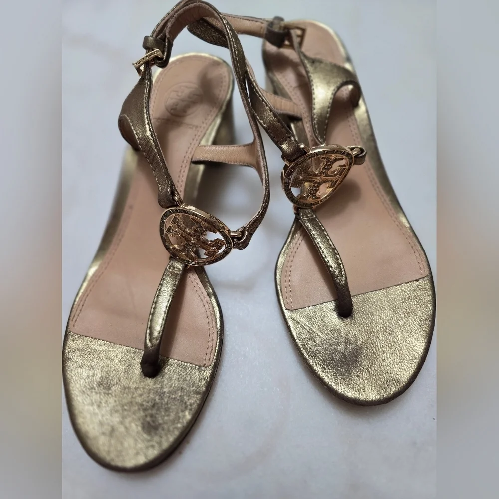 Tory Burch Metallic Gold Sandals